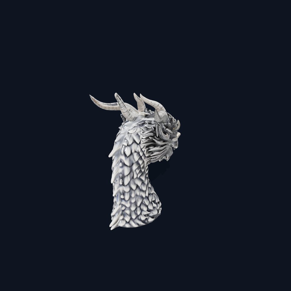 Silver Dragon Head model pack
